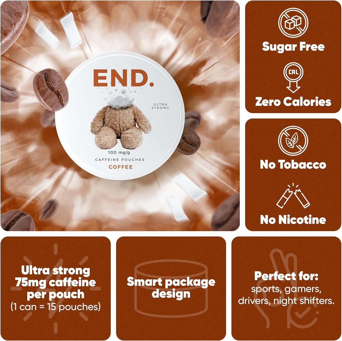 END Coffee Caffeine Pouches