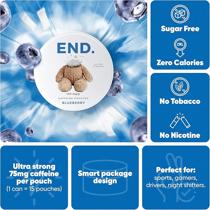 END Blueberry Caffeine Pouches